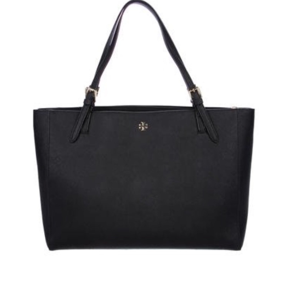 Tory Burch York Tote Black Saffiano Leather